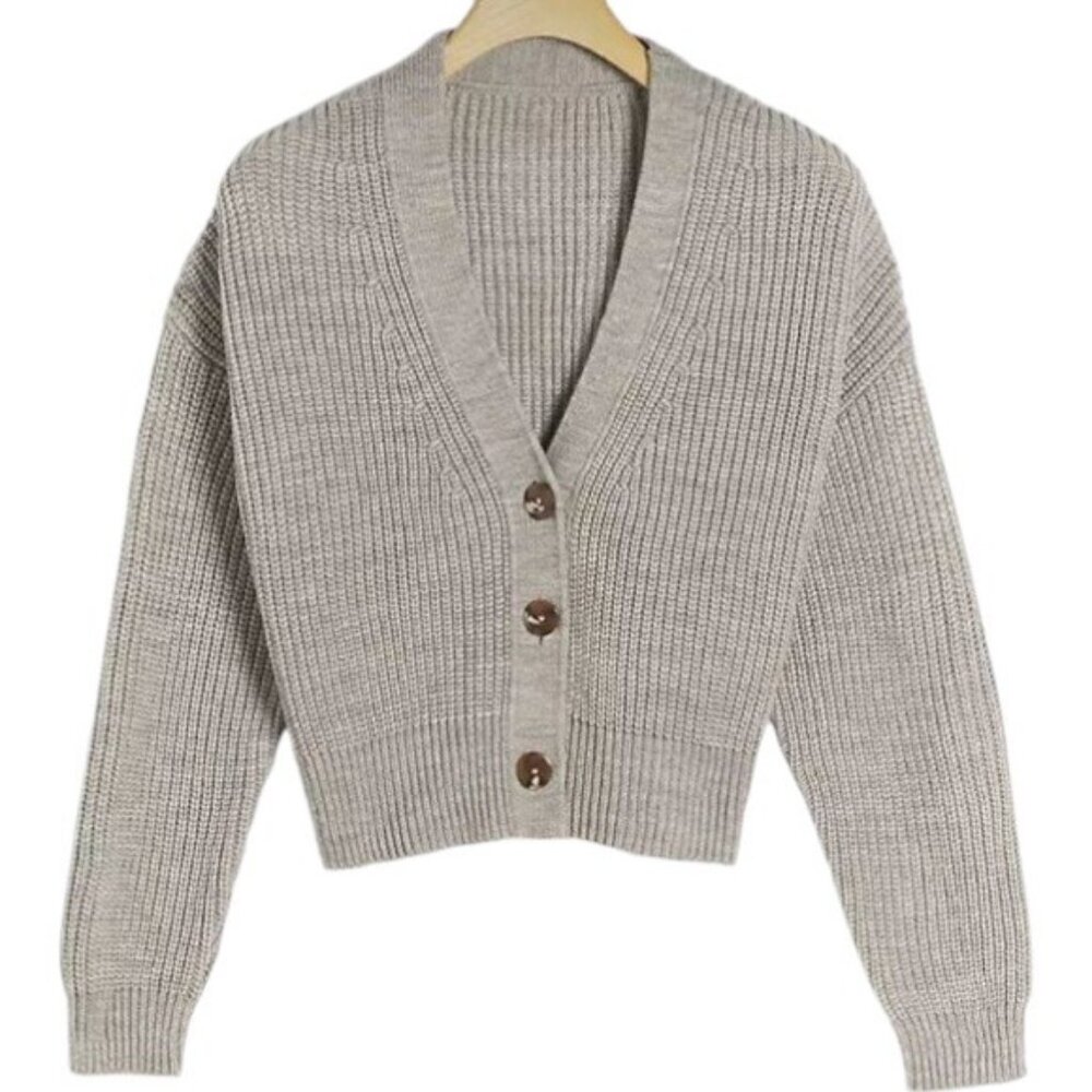 Maeve by Anthropologie grey cropped cardigan size M